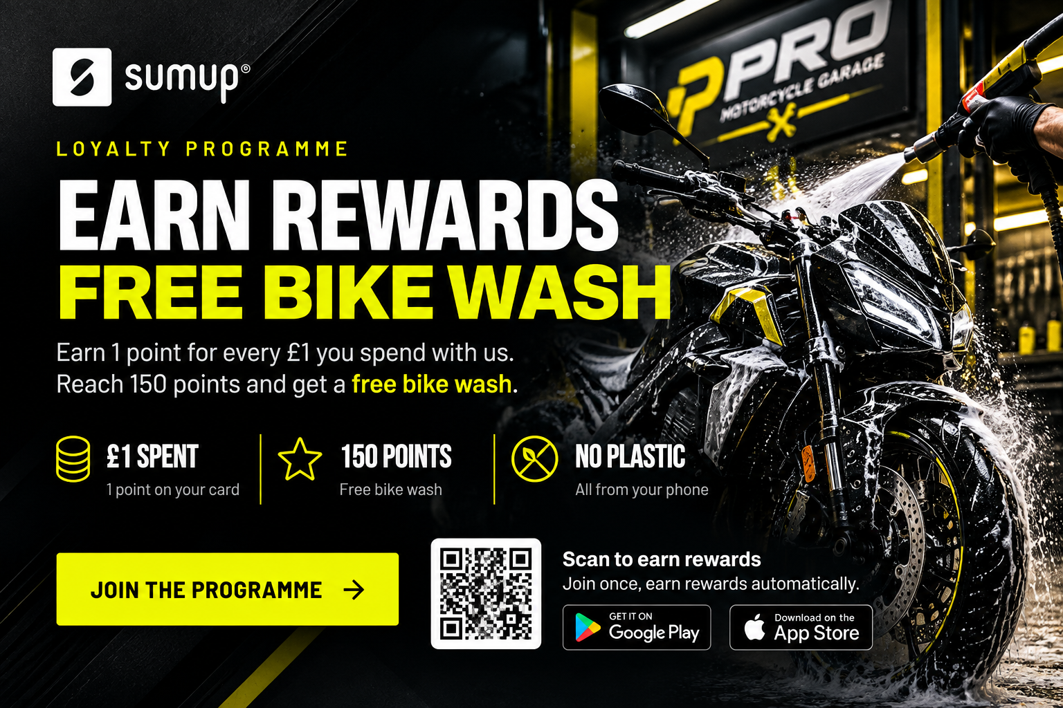 SumUp loyalty programme at Pro Motorcycle Garage